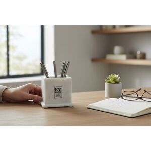 Devi Designs Marble Tumbler Holder Unisex OS White Brand New Handcrafted India